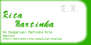 rita martinka business card